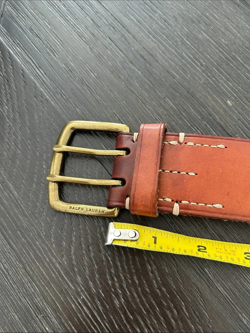 Boys Ralph Lauren Brown Leather Belt with  Brass Buckle